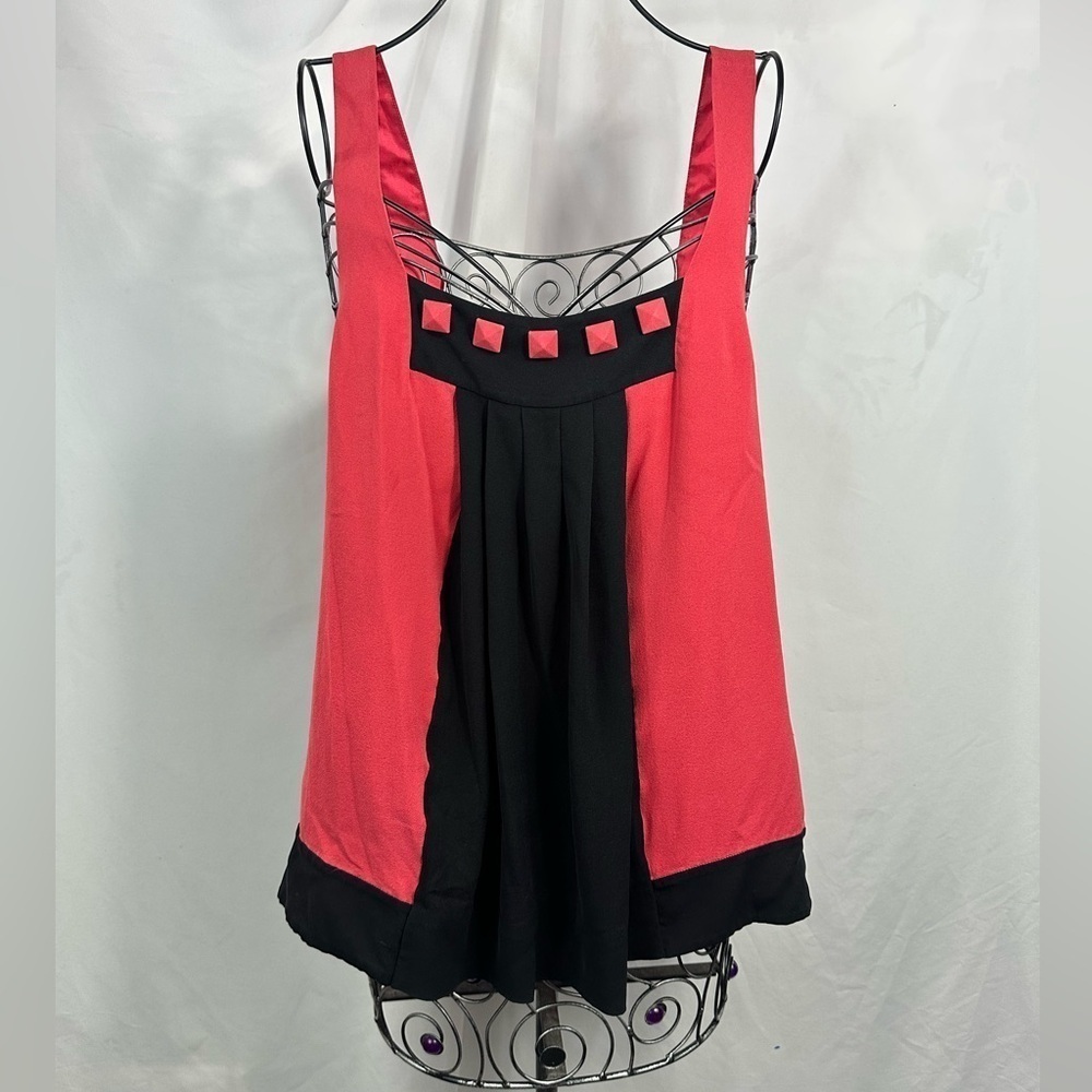 Marc by Marc Jacobs pink and black 100% silk flowy blouse size 8